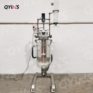 升降雙層玻璃反應(yīng)釜換熱器進(jìn)料-100L、150L、200L