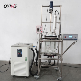 超聲波雙層玻璃反應(yīng)釜 配控溫反應(yīng)浴 10L、20L、30L、50L