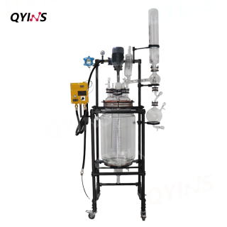 特氟龍噴涂框架防爆玻璃反應釜50L、80L、100L